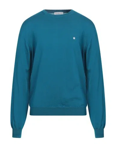 Manuel Ritz Man Sweater Deep Teal Size Xxl Wool In Green
