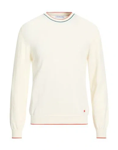 Manuel Ritz Man Sweater Ivory Size Xxl Linen, Cotton In White
