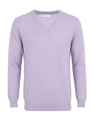 Manuel Ritz Man Sweater Lilac Size L Merino Wool In Purple