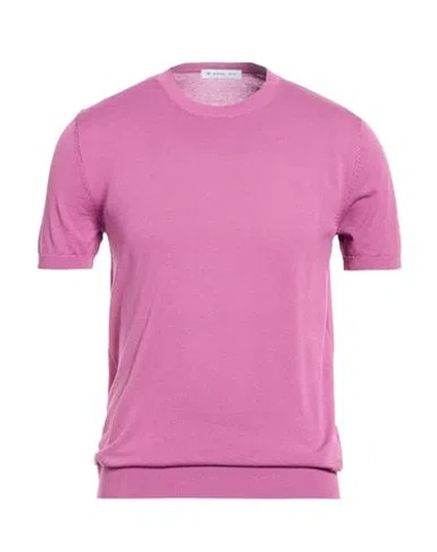 Manuel Ritz Man Sweater Mauve Size M Cotton In Pink