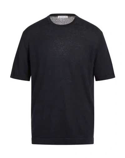 Manuel Ritz Man Sweater Navy Size L Linen, Cotton In Black