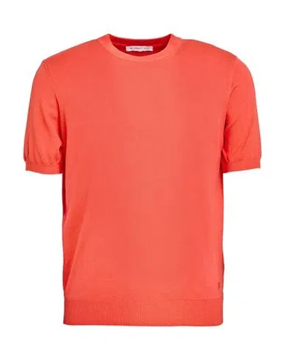 Manuel Ritz Man Sweater Orange Size L Cotton