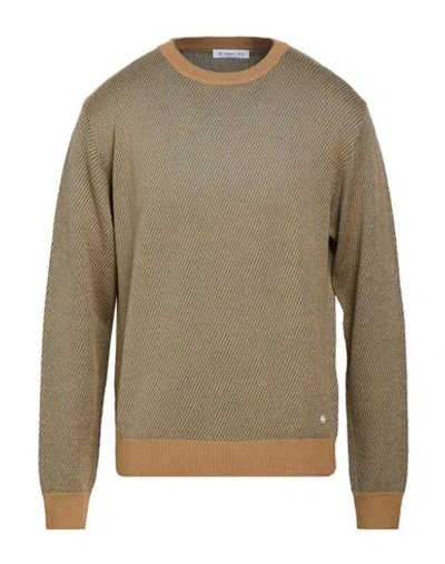 Manuel Ritz Man Sweater Sand Size Xl Wool, Acrylic In Green
