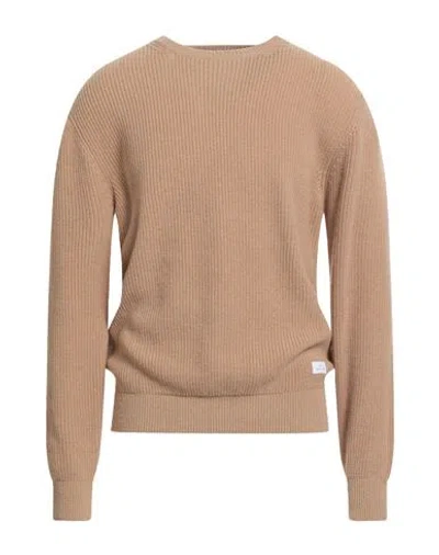 Manuel Ritz Man Sweater Sand Size Xl Wool, Polyamide In Brown