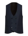 Manuel Ritz Man Tailored Vest Blue Size 40 Polyester, Viscose, Elastane In Blue