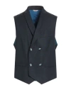 Manuel Ritz Man Tailored Vest Midnight Blue Size 42 Cotton, Virgin Wool, Elastane In Blue