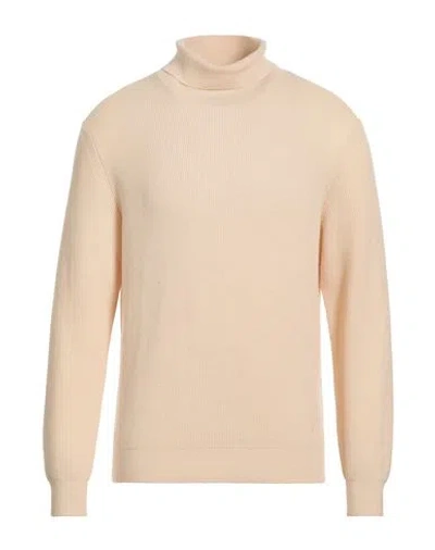 Manuel Ritz Man Turtleneck Apricot Size L Wool, Cashmere In Neutral