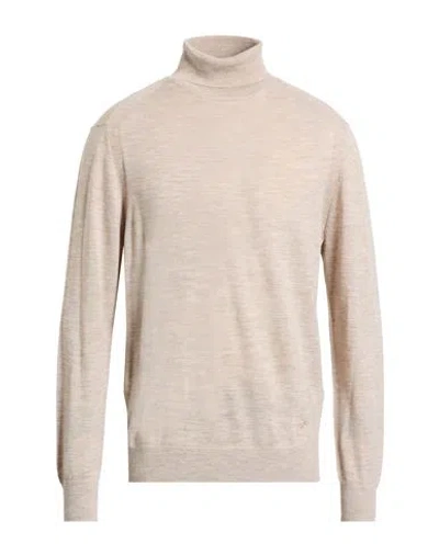 Manuel Ritz Man Turtleneck Beige Size Xxl Virgin Wool In Neutral
