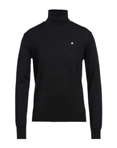 Manuel Ritz Man Turtleneck Midnight Blue Size Xxl Merino Wool In Black
