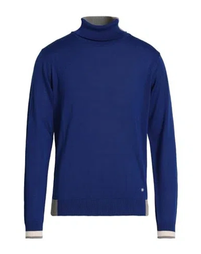 Manuel Ritz Man Turtleneck Bright Blue Size Xl Virgin Wool, Acrylic