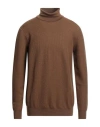 Manuel Ritz Man Turtleneck Brown Size Xxl Virgin Wool In Brown