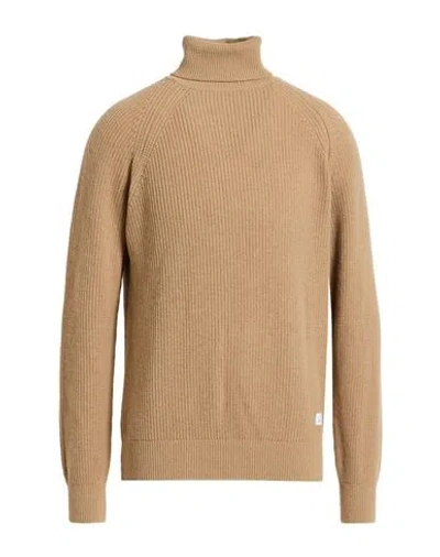 Manuel Ritz Man Turtleneck Camel Size Xl Wool, Polyamide In Nude