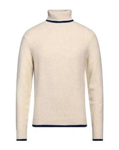 Manuel Ritz Man Turtleneck Cream Size Xl Acrylic, Polyamide, Viscose, Wool, Elastane In White