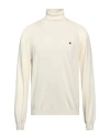 Manuel Ritz Man Turtleneck Cream Size Xl Merino Wool In White
