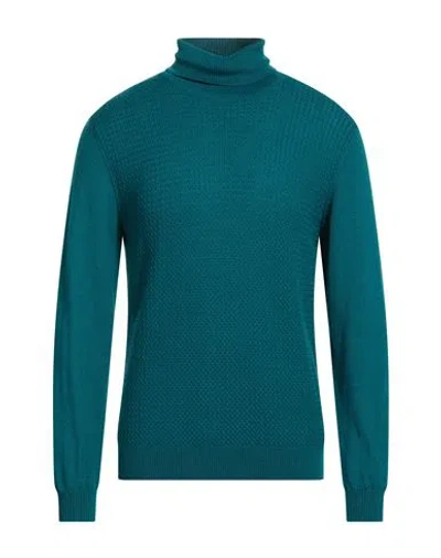 Manuel Ritz Man Turtleneck Deep Teal Size L Wool, Acrylic In Green