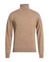Manuel Ritz Man Turtleneck Khaki Size M Merino Wool In Beige