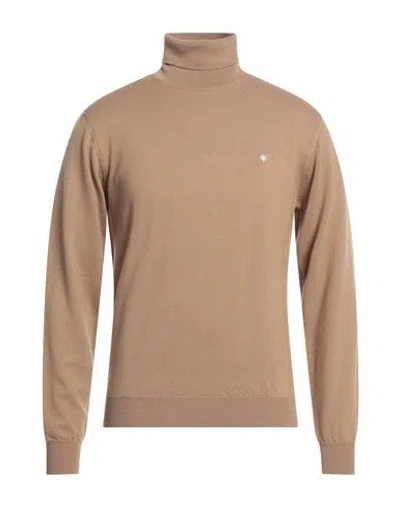 Manuel Ritz Man Turtleneck Khaki Size M Merino Wool In Beige