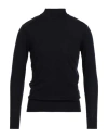 Manuel Ritz Man Turtleneck Midnight Blue Size L Virgin Wool In Black