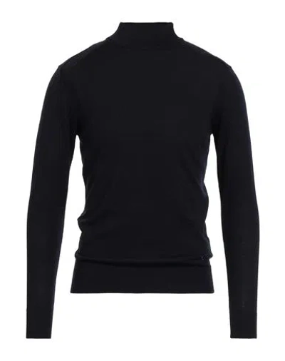 Manuel Ritz Man Turtleneck Midnight Blue Size L Virgin Wool In Black