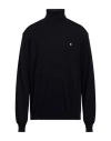 Manuel Ritz Man Turtleneck Midnight Blue Size Xxl Merino Wool In Blue