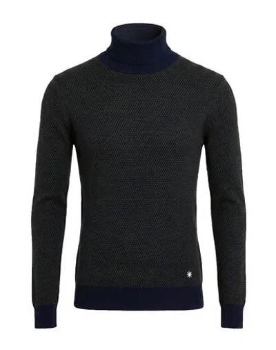 Manuel Ritz Man Turtleneck Navy Size S Wool, Acrylic In Black
