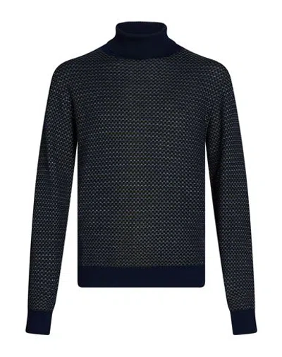 Manuel Ritz Man Turtleneck Navy Size Xl Wool, Acrylic In Black