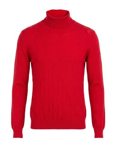 Manuel Ritz Man Turtleneck Red Size M Virgin Wool, Acrylic