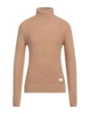 Manuel Ritz Man Turtleneck Sand Size M Acrylic, Wool, Viscose, Alpaca Wool In Beige