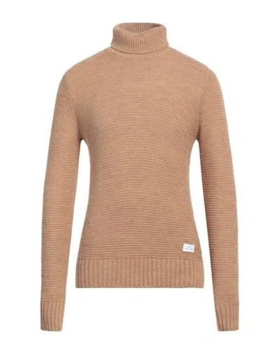 Manuel Ritz Man Turtleneck Sand Size M Acrylic, Wool, Viscose, Alpaca Wool In Beige