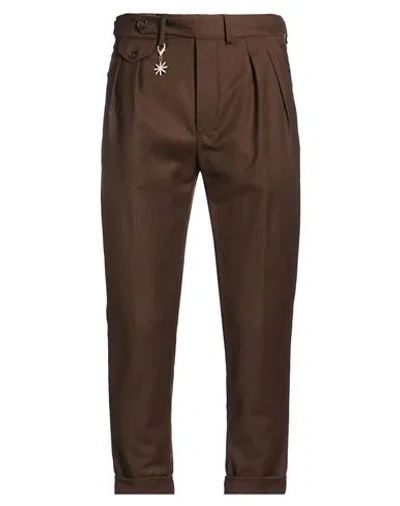 Manuel Ritz Marzotto For  Man Pants Dark Brown Size 30 Virgin Wool, Elastane