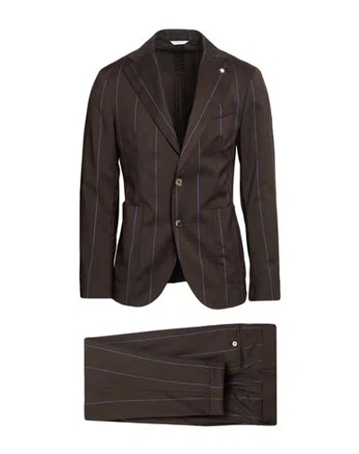 Manuel Ritz Marzotto For  Man Suit Dark Brown Size 40 Virgin Wool