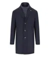 Manuel Ritz Melange Blue Coat In Blue