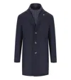 Manuel Ritz Melange Blue Coat In Blue