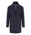 Manuel Ritz Melange Blue Coat In Blue