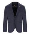 Manuel Ritz Melange Blue Single Breasted Jacket In Blue
