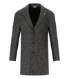 Manuel Ritz Melange Grey Single Breasted Coat In Gray