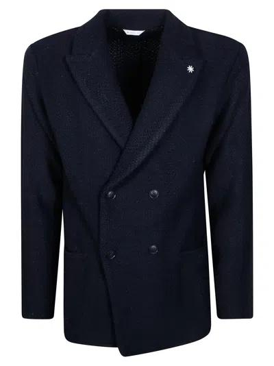 Manuel Ritz Men's Spigato Denim-style Jacket In Blue