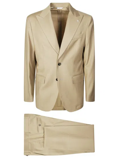 Manuel Ritz Men's Tailored Black Suit Jacket With Notched Lapel In Neutral