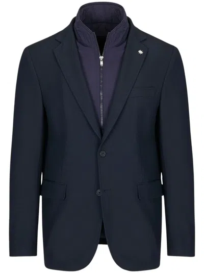 Manuel Ritz Men's Tailored Stretch Jacket In Blue