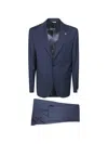 Manuel Ritz Single-breasted Suit In Blue