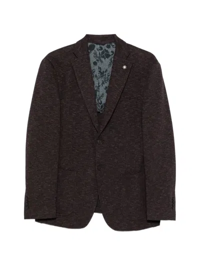 Manuel Ritz Micro-patterned Blazer In Brown