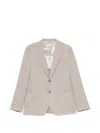 Manuel Ritz Micro-texture Blazer In Brown