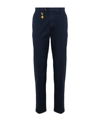 Manuel Ritz Mid-rise Tapered-leg Chinos In Blue