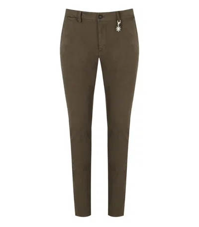 Manuel Ritz Military Green Slim Fit Pants In Brown