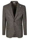 Manuel Ritz Monochrome Pied De Poule Tailored Jacket In Gray