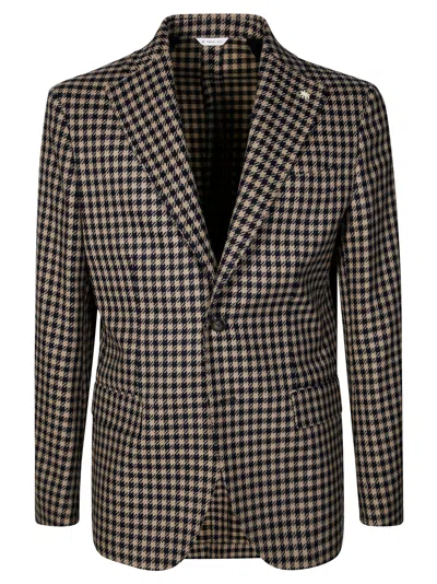 Manuel Ritz Monochrome Pied De Poule Tailored Jacket In Multi