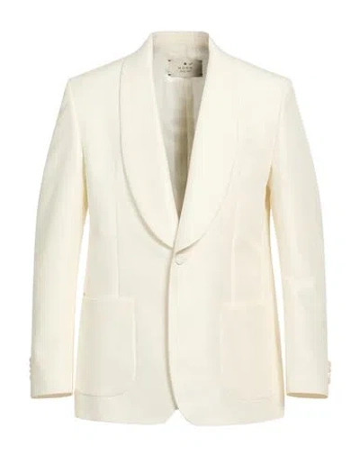 Manuel Ritz Mood Man Blazer White Size 40 Polyester, Virgin Wool In Neutral