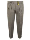 Manuel Ritz Multi-buttons Cropped Slim Trousers In Gray