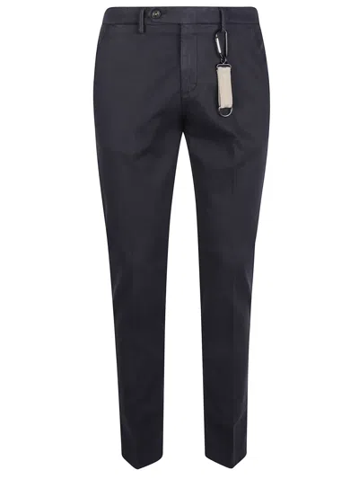 Manuel Ritz Navy Blue Clip-detail Trouser