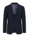 Manuel Ritz Navy Blue Half Lined Patch Jacket In Blue